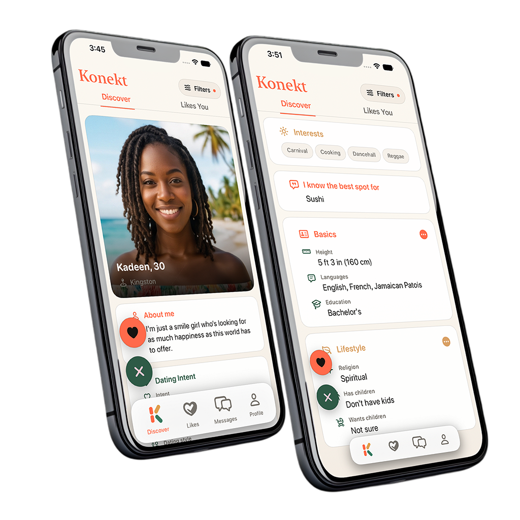 Konekt app profile and messages preview